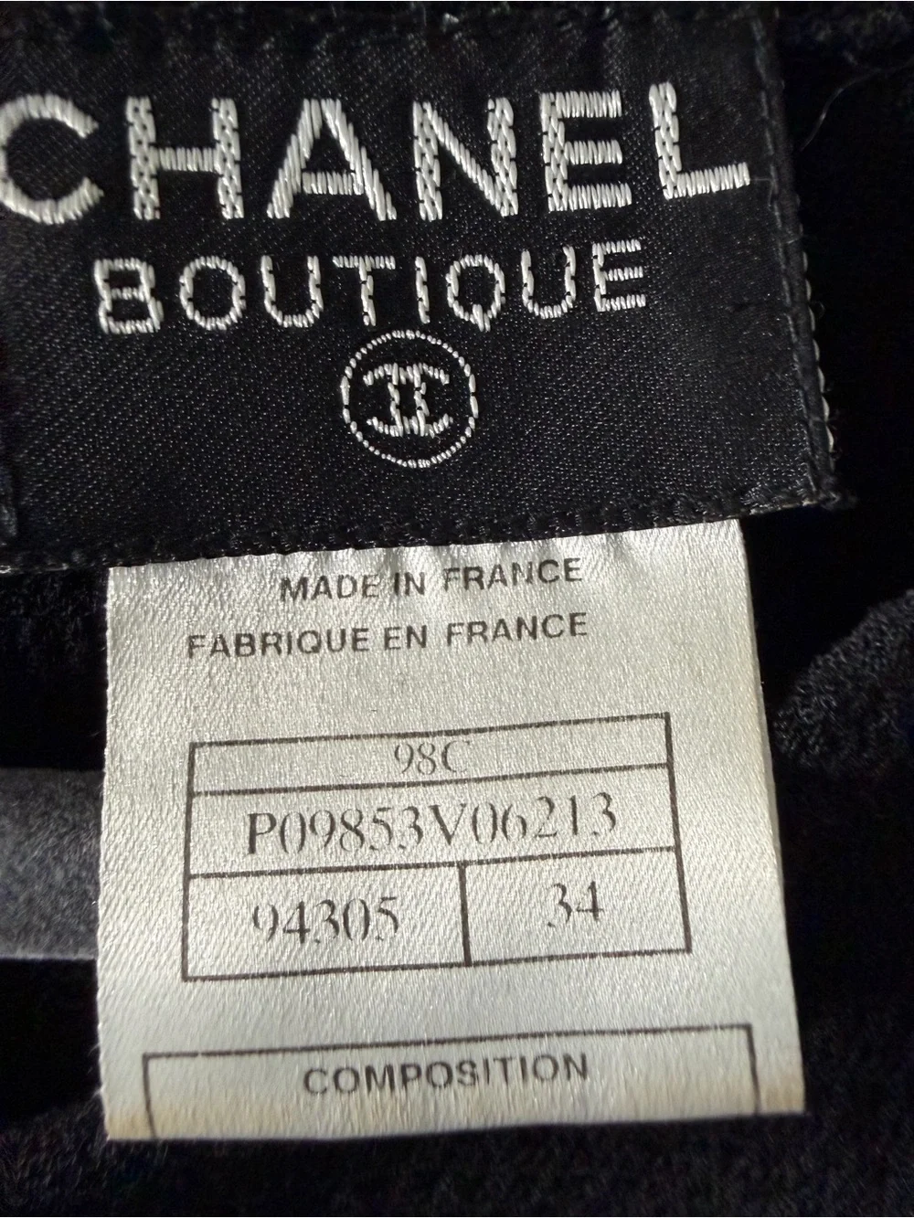 CHANEL Black Short-Sleeve Textured Mini Dress with Front Buttons